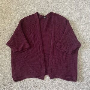 3/$25 Boohoo Burgundy Knit Cape Cardigan